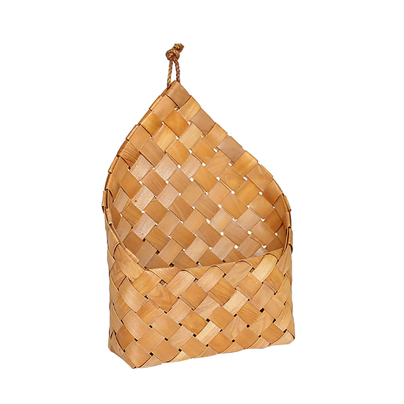 Hand-woven Wooden Piece Storage Basket