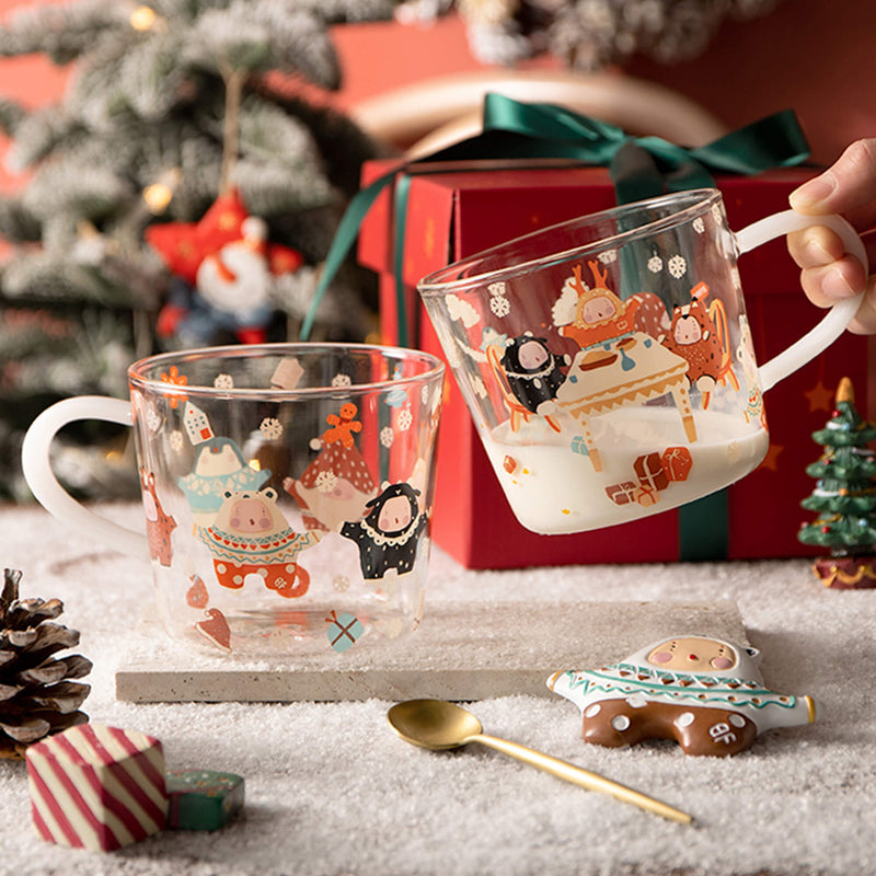 Large Capacity Christmas Gift Mug Glass