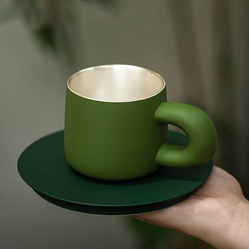 Multi-color Ceramic Coffee Cup And Saucer Set