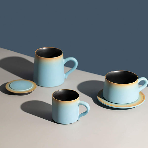 Gradient Lake Blue Ceramic Coffee Mug