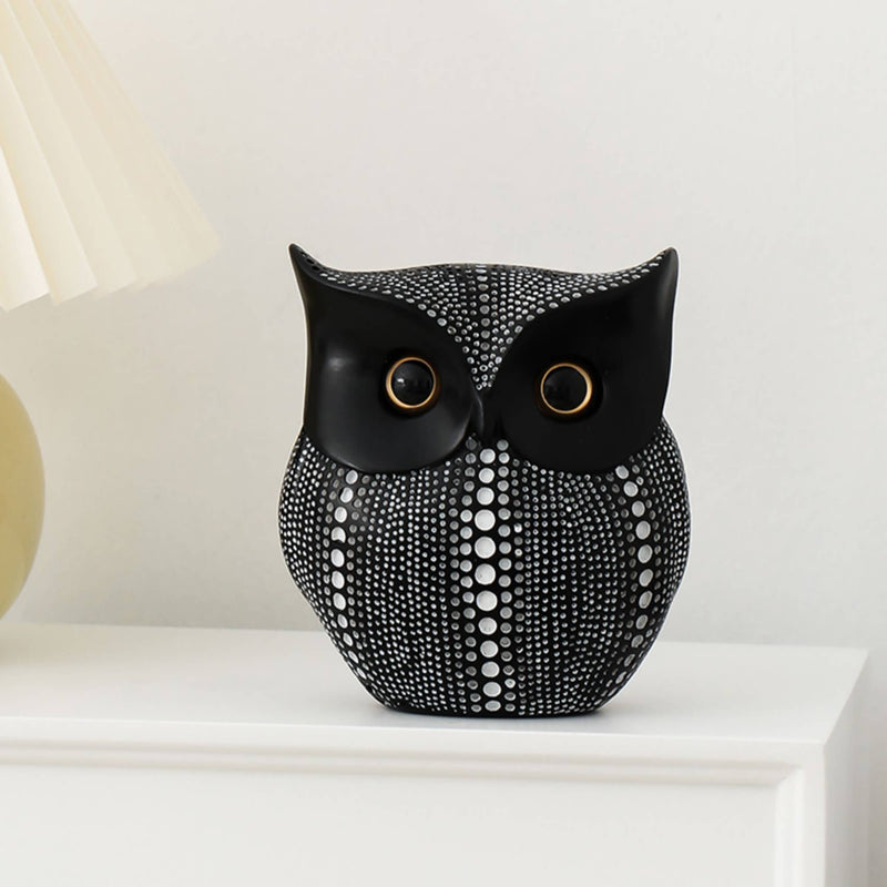 Black And White Polka Dot Owl Ornaments