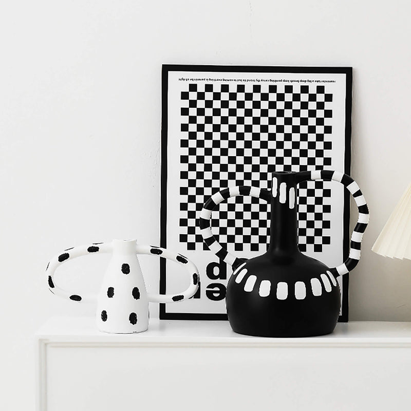 Black And White Polka Dot Vase