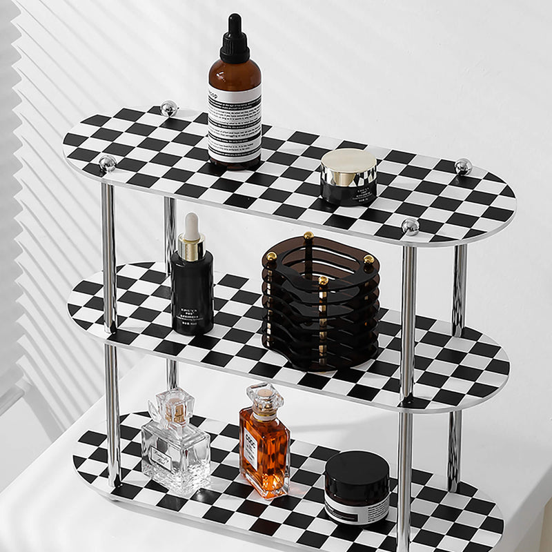 Checkerboard Grid Multi-layer Shelf