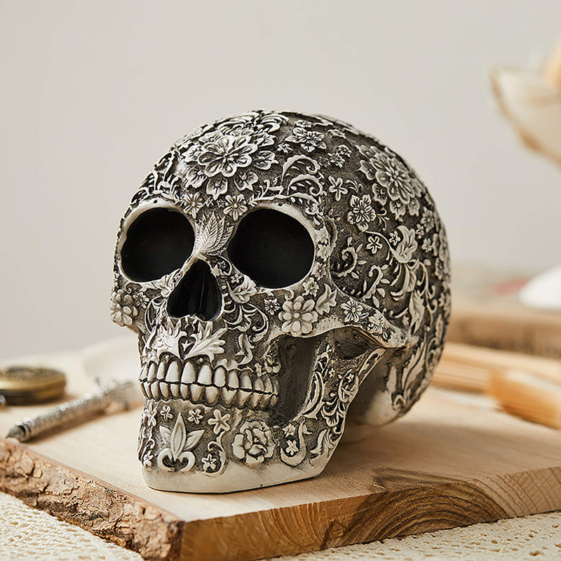 Halloween Floral Skull Ornament