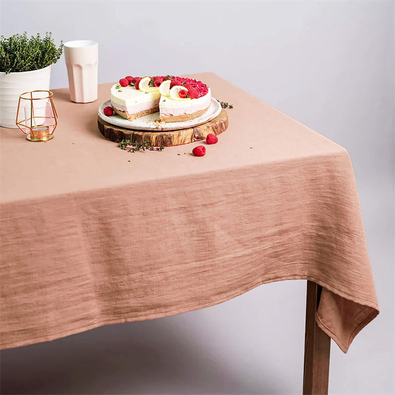 Pure Color Linen Multi-color Tablecloth