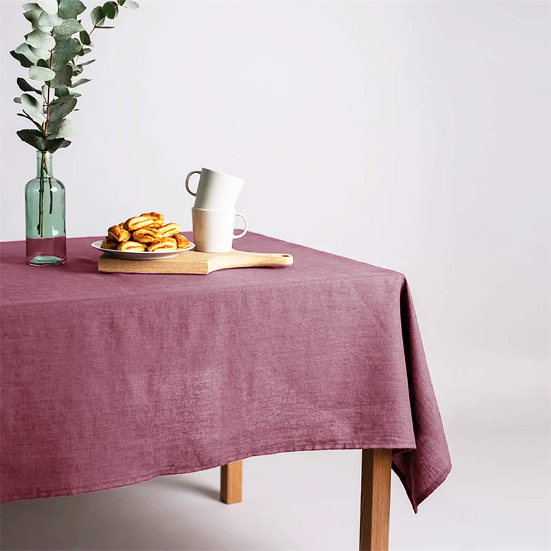 Pure Color Linen Multi-color Tablecloth