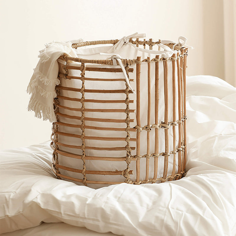 Hand-made Rattan Clothing Storage Basket