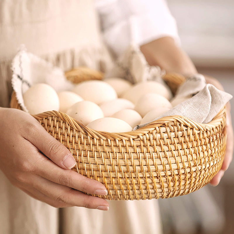 Handmade Rattan Bread And Fruit Storage Basket