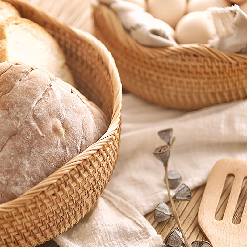 Handmade Rattan Bread And Fruit Storage Basket