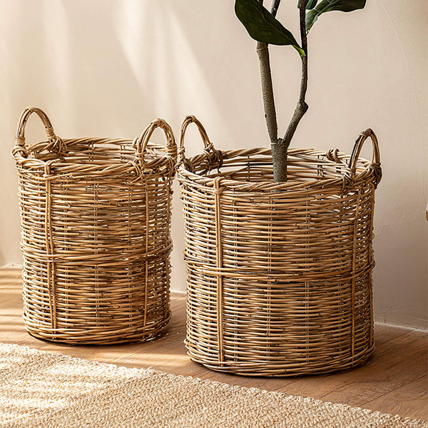Handmade Rattan Rustic Storage Basket
