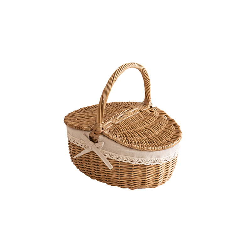 Hand-made Wicker Basket With Cover