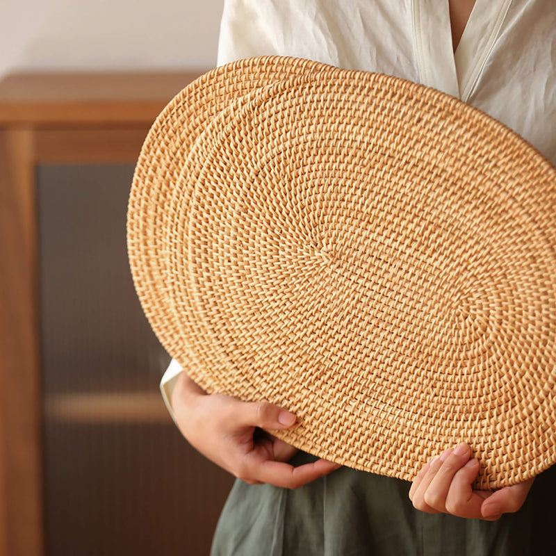 Handmade Rattan Large Size Placemat