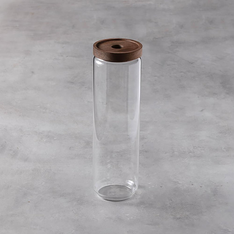 Acacia Wood Transparent Sealed Glass Jar - Eunaliving