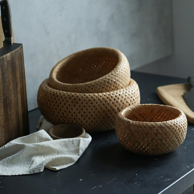 Bamboo Double Woven Basket - Eunaliving