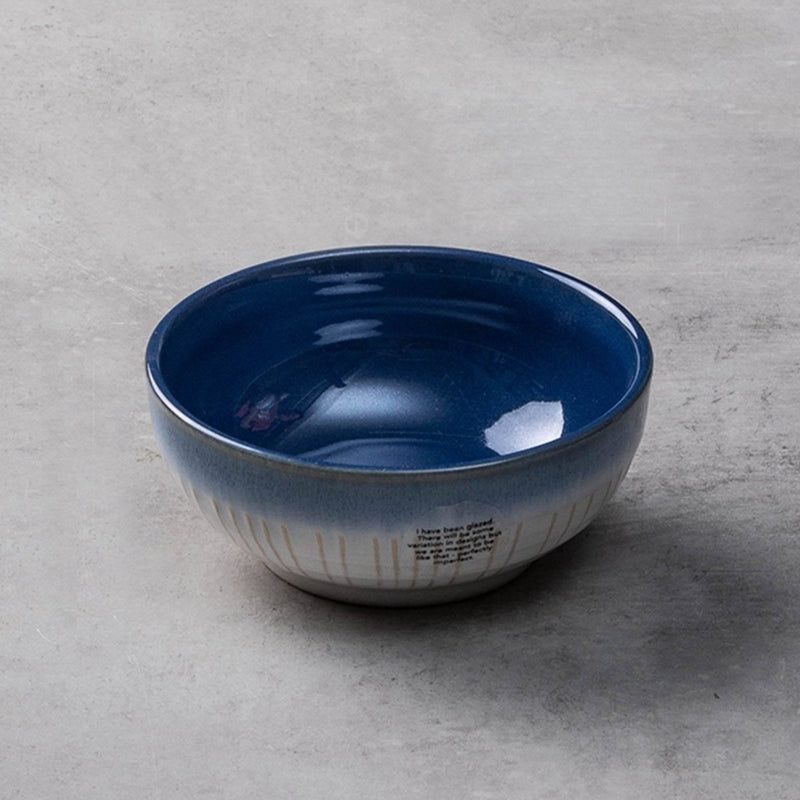 Bamboo Woven Blue Ceramic Bowl - Eunaliving
