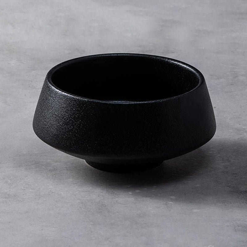 Black Frosted Ceramic Tall Bowl - Eunaliving