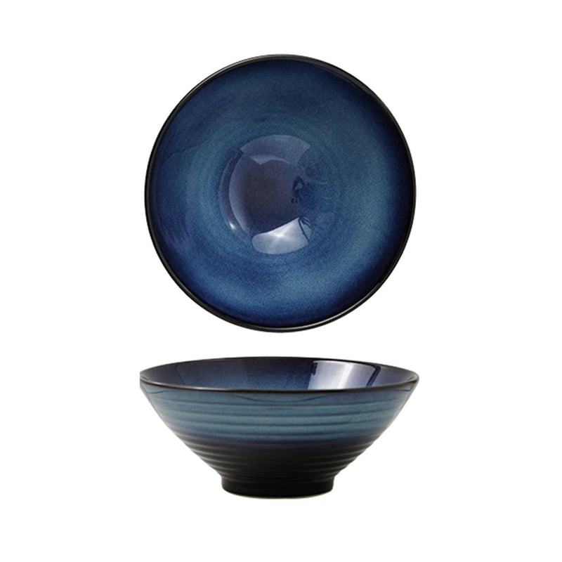 Blue Ceramic Vintage Bucket Bowl - Eunaliving