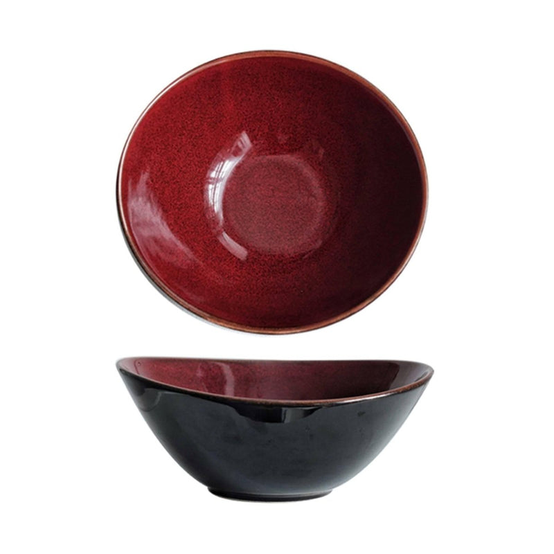 Blue Ceramic Vintage Oval Bowl - Eunaliving