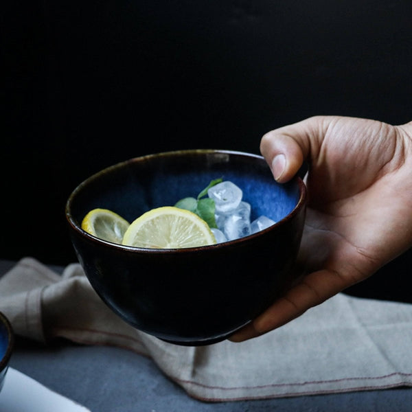 Blue Creative Ceramic Rice Bowl Salad Bowl - Eunaliving