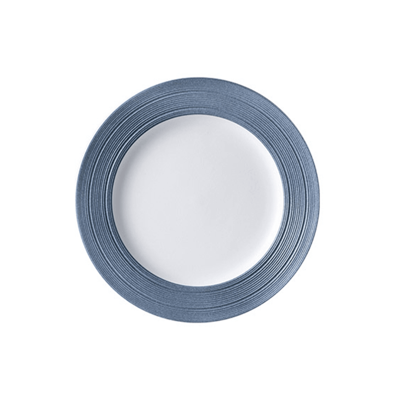 Blue Rimmed Flat Plate - Eunaliving