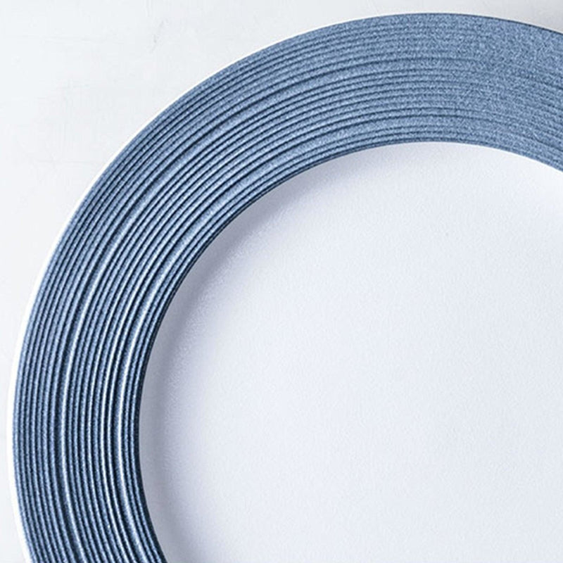 Blue Rimmed Flat Plate - Eunaliving