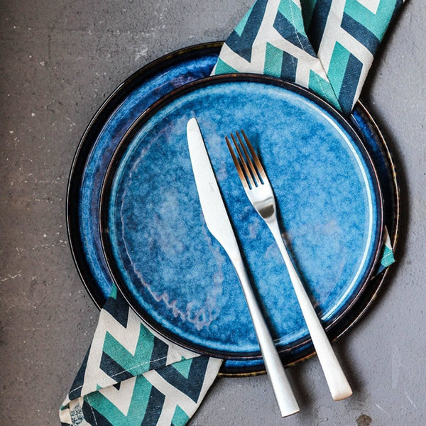 Blue Waves Dinner Plate - Eunaliving