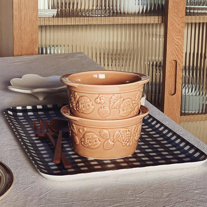 Ceramic baking bowl with two ears - Eunaliving