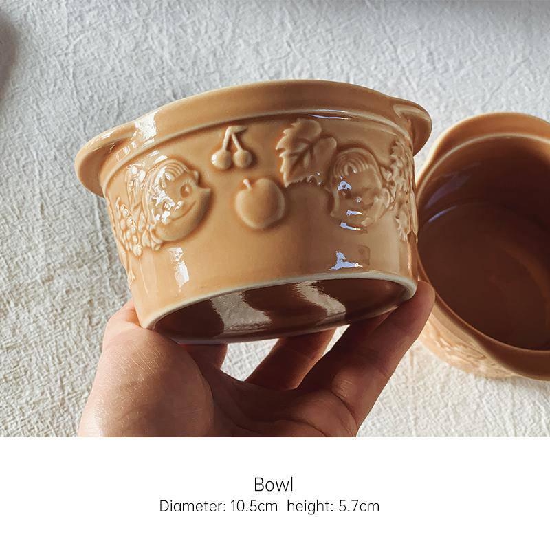 Ceramic baking bowl with two ears - Eunaliving