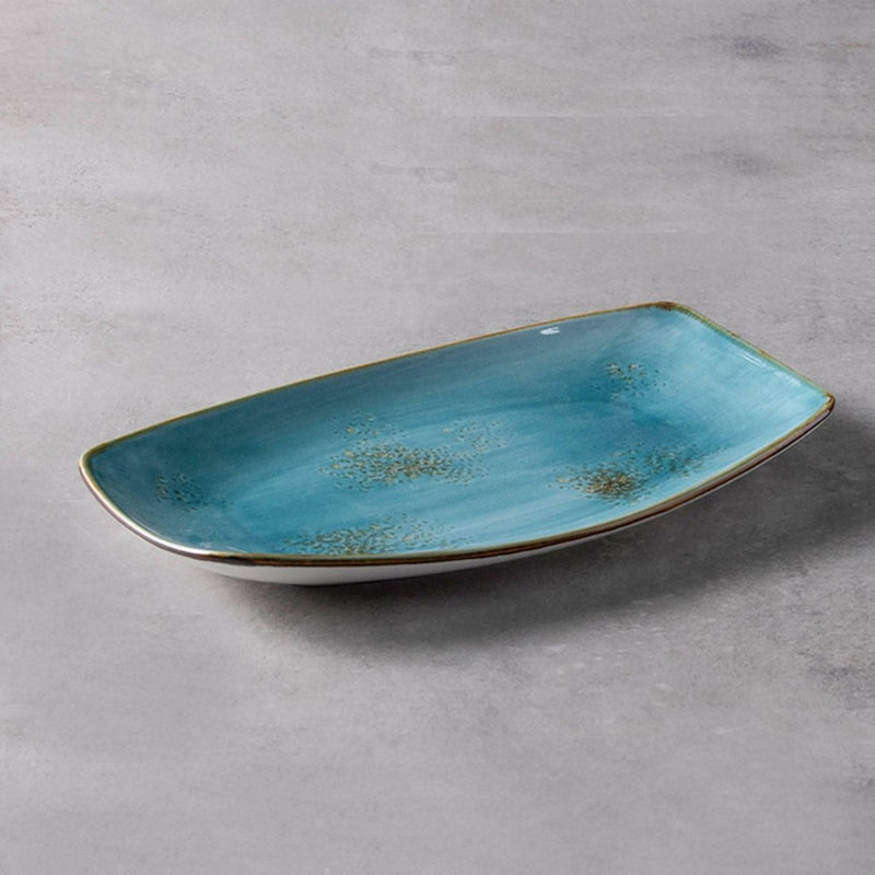 Ceramic Boat Shaped Square Shallow Plate - Eunaliving
