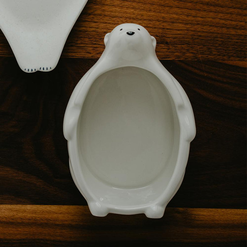 Ceramic Cute Polar Bear Oval Bowl - Eunaliving