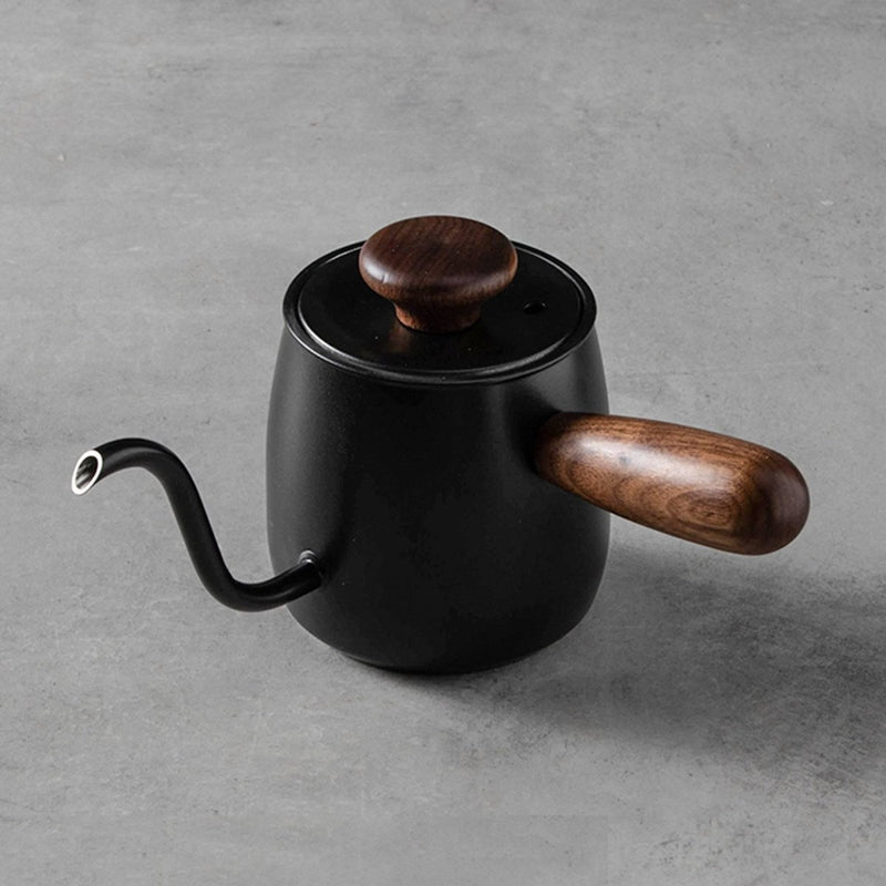 Ceramic Hand Brewed Coffee Pot With Wooden Handle - Eunaliving