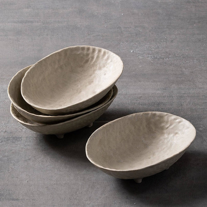 Ceramic Hand Kneaded Four Corners Soup Bowl - Eunaliving
