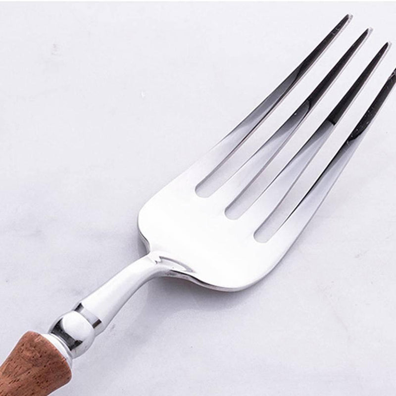 Classic Wooden Handle Stainless Steel Knife And Fork Set - Eunaliving