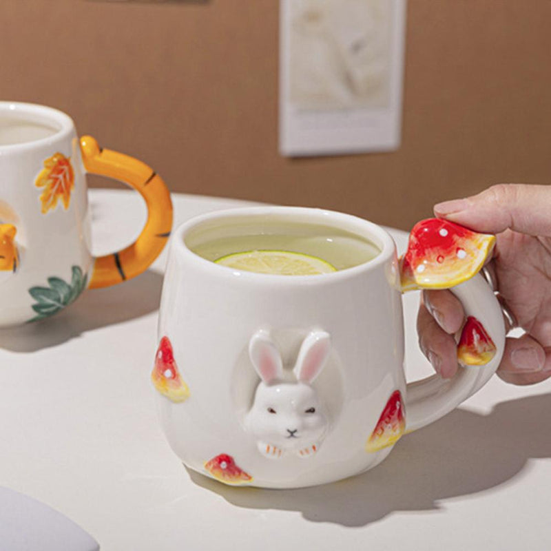 Creative Cute Cartoon Mushroom Rabbit Ceramic Mug - Eunaliving