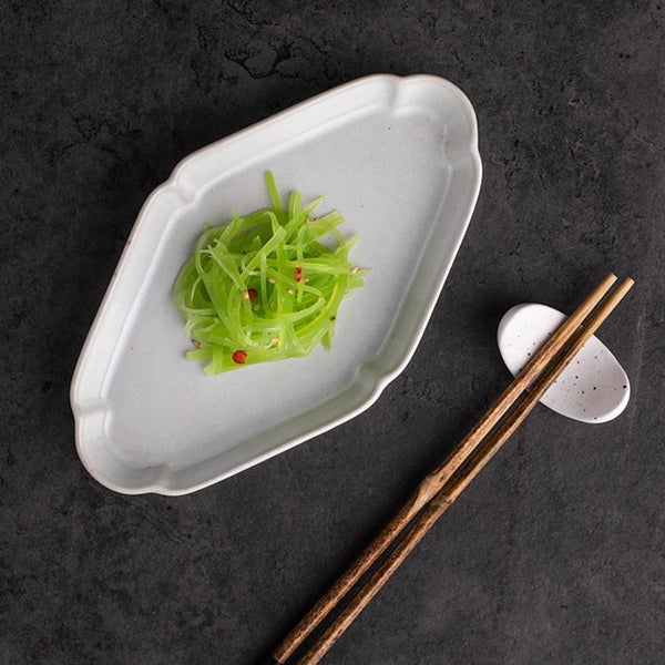 Creative Diamond-shaped Ceramic Cold Dish Salad Plate - Eunaliving