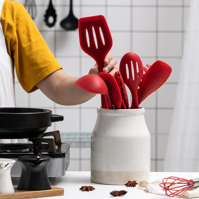 Creative Red Silicone Kitchenware Set - Eunaliving