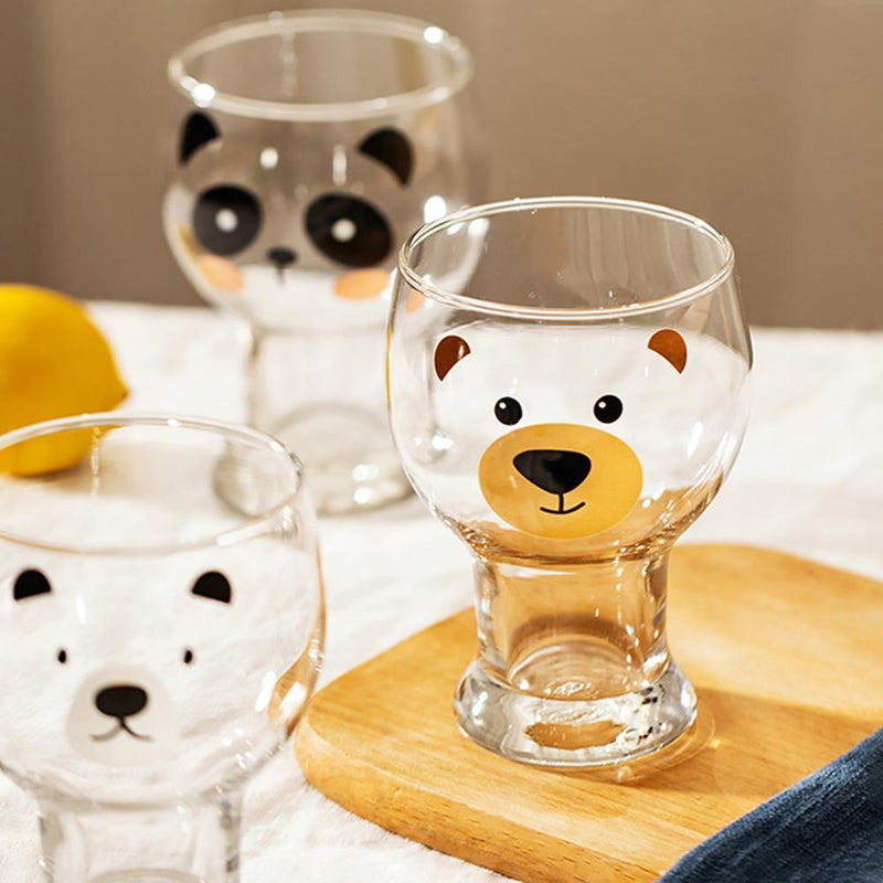 Cute Bear Juice Cold Drink Cup Glass Milk Cup - Eunaliving