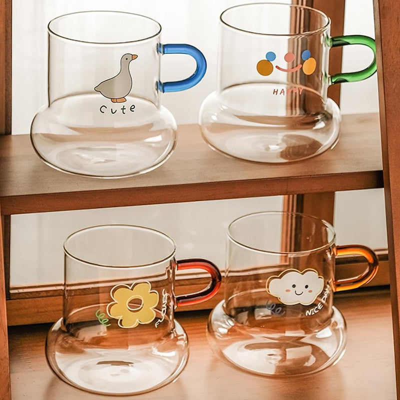 Cute Handle Glass Cup - Eunaliving