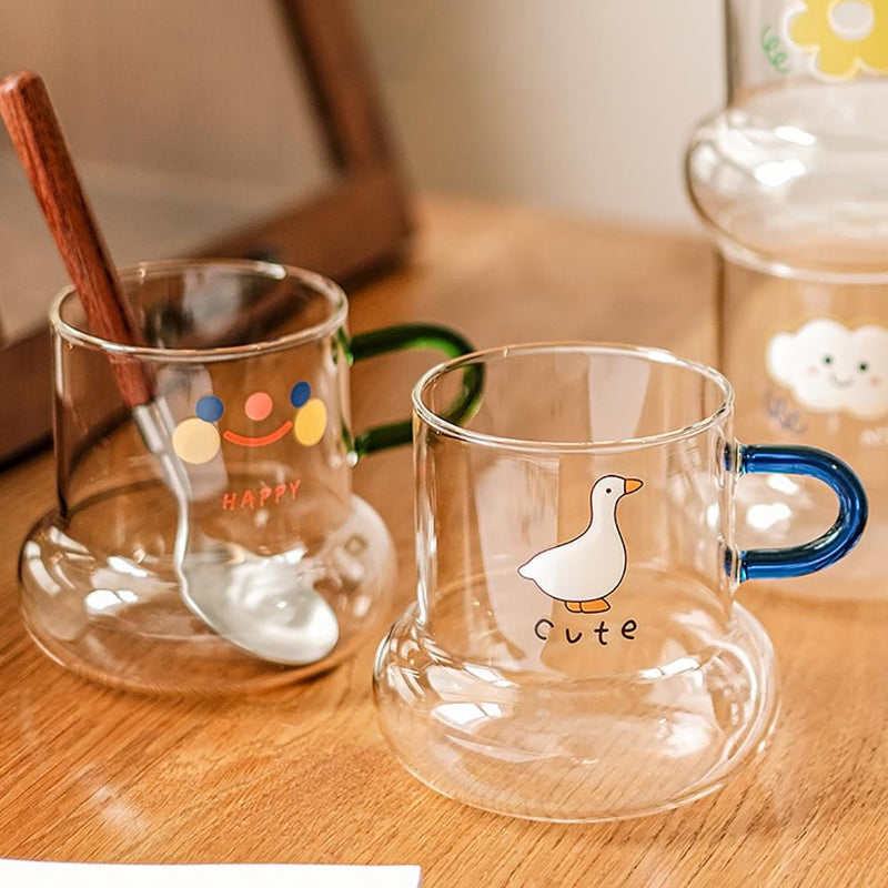 Cute Handle Glass Cup - Eunaliving