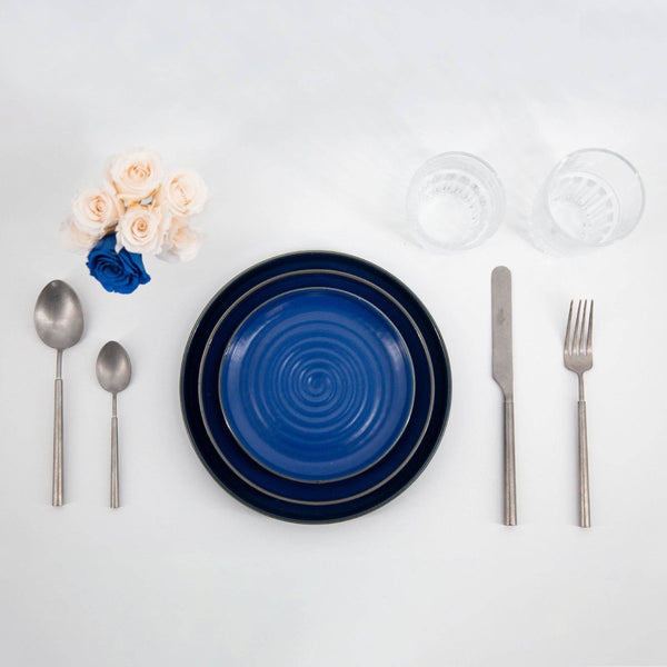Dark Blue Handmade Tableware Set - Eunaliving