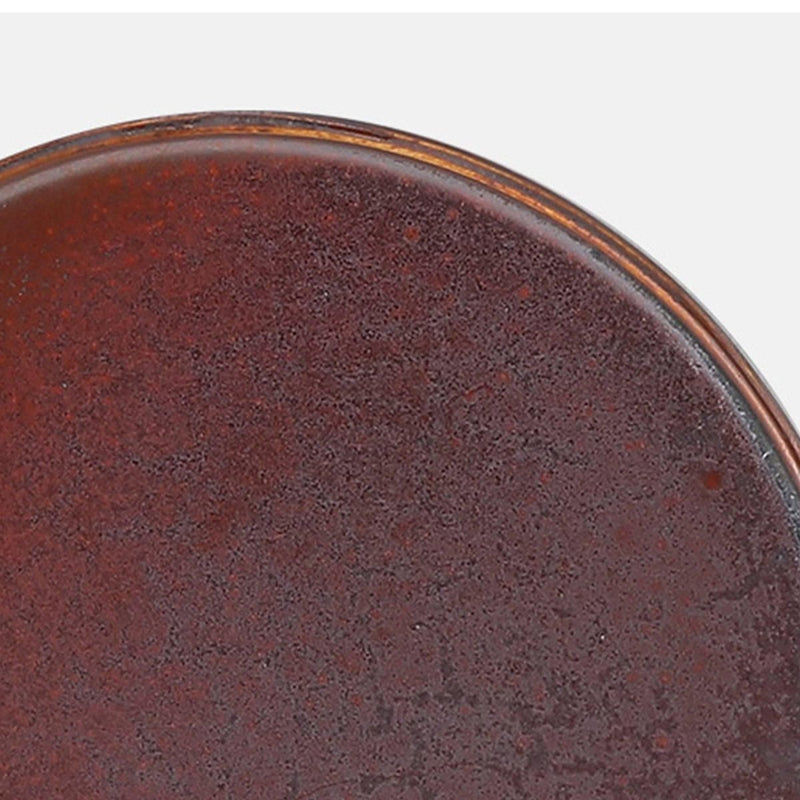 Flowing Rust Red Ceramic Plate - Eunaliving