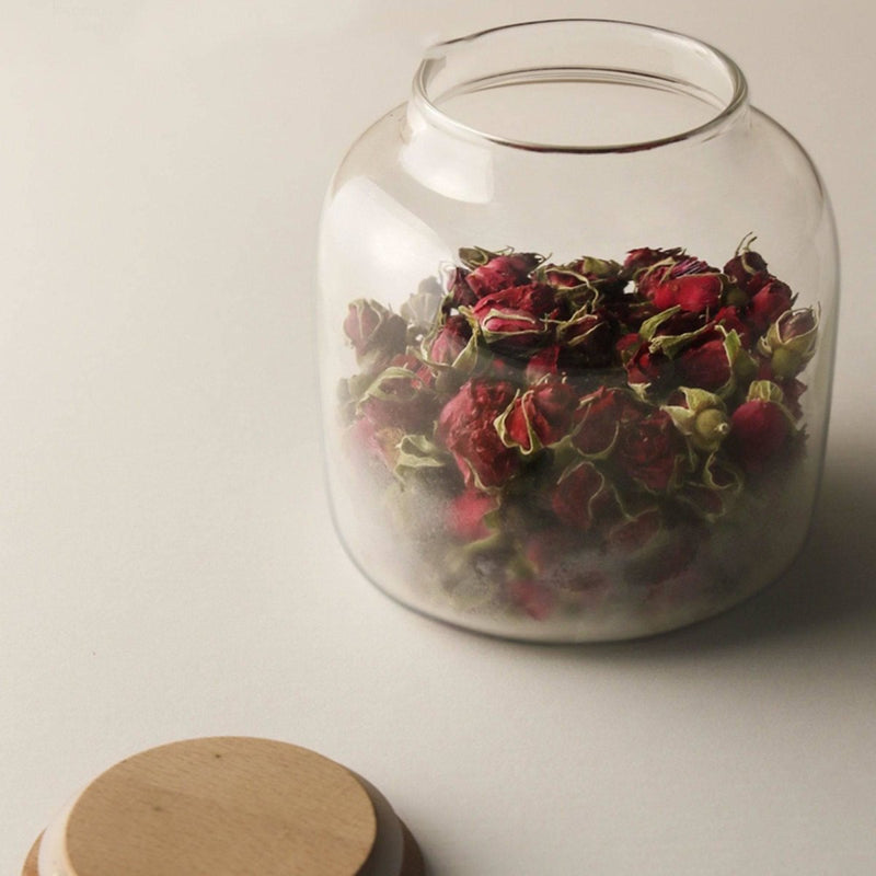 Glass Tea Flower Tea Storage Jar - Eunaliving