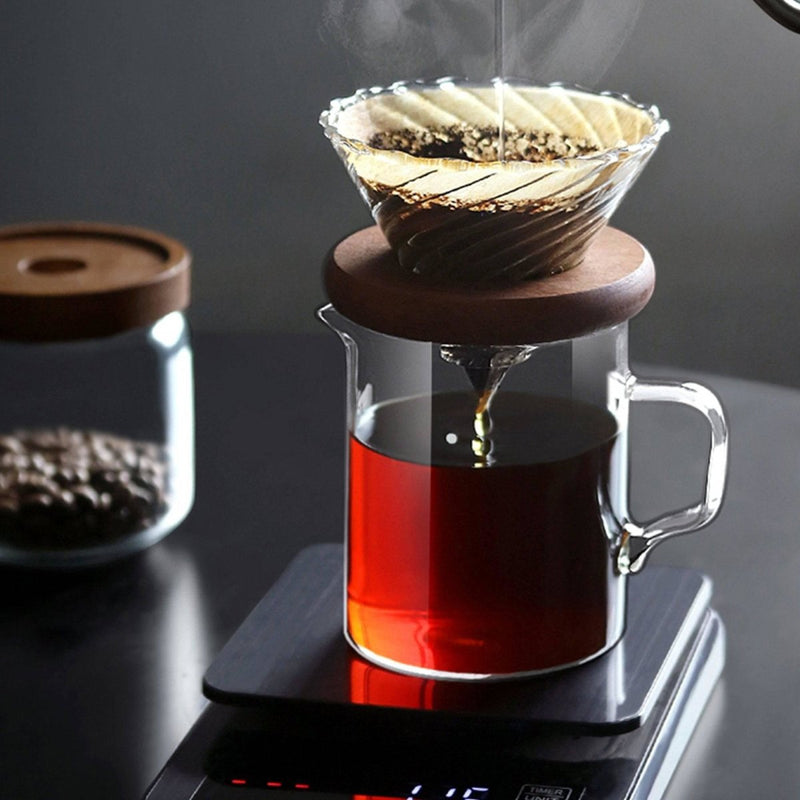 Glass Thickened Solid Wood Frame Hand Pot Coffee - Eunaliving