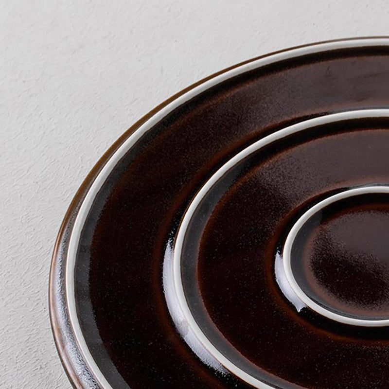 Glazed Warm Brown Flat Plate - Eunaliving