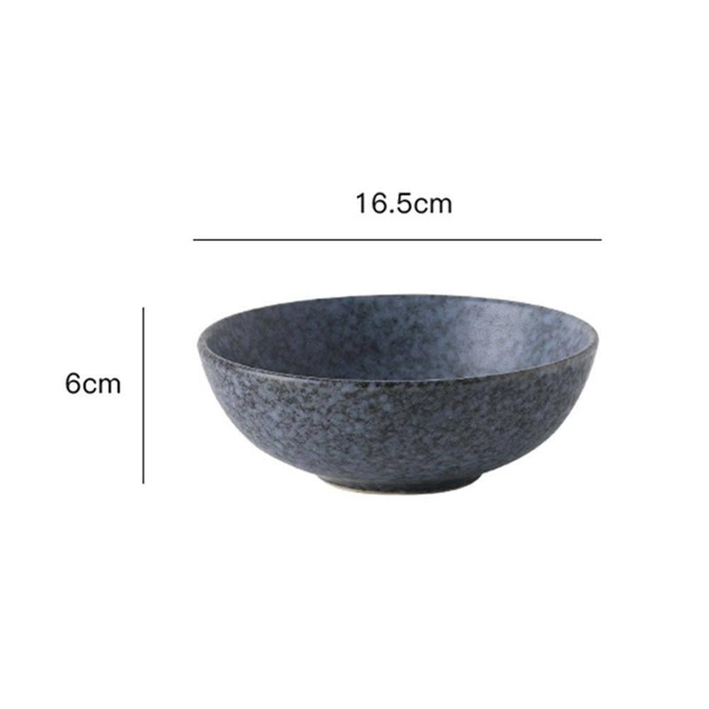 Grey And Blue Snow Glazed Earthenware Bowl - Eunaliving