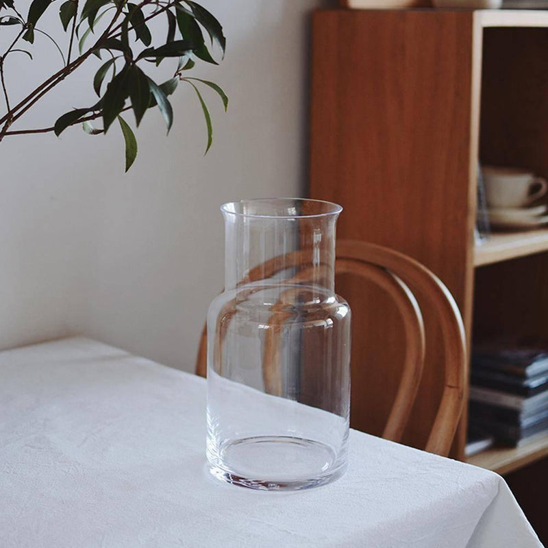Hand Blown Wide Mouth Glass Vase - Eunaliving