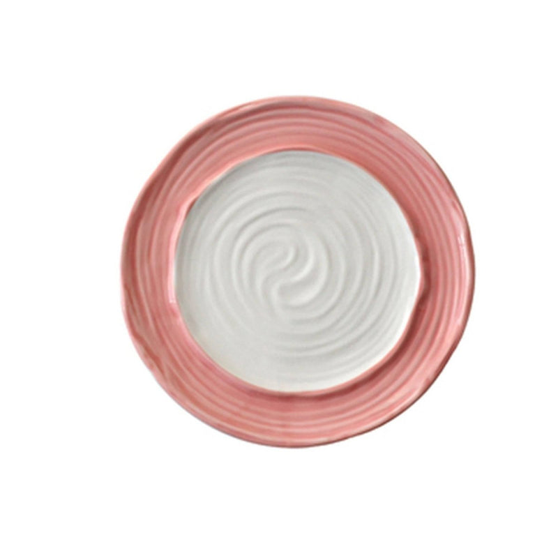 Hand-colored Hand-kneaded Ceramic Plate - Eunaliving