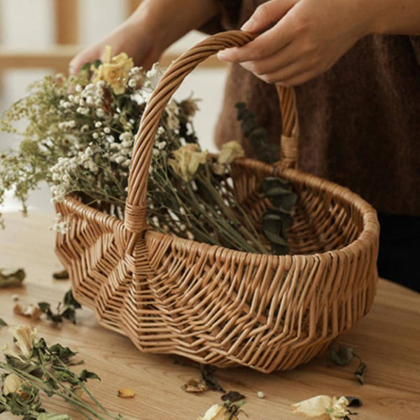 Wood Basket With Items - Witchy Woo Woo