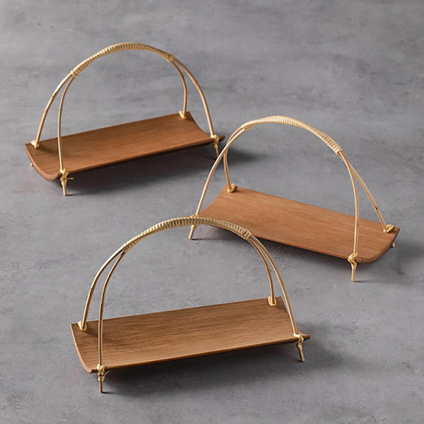 Handmade Bamboo Handheld Snack Tray - Eunaliving