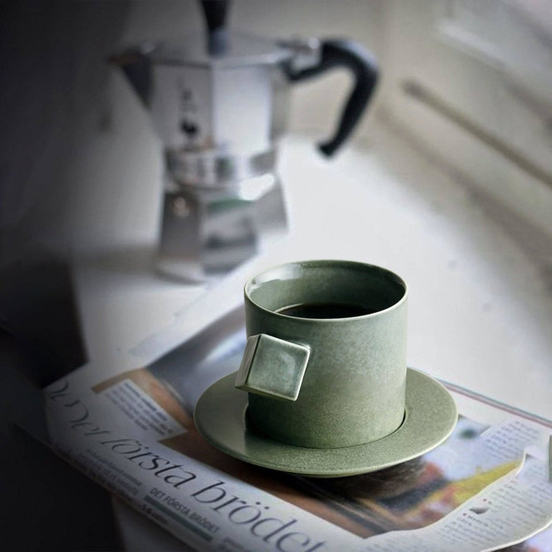 Handmade Ceramic Gray-Green Coffee Mug - Eunaliving